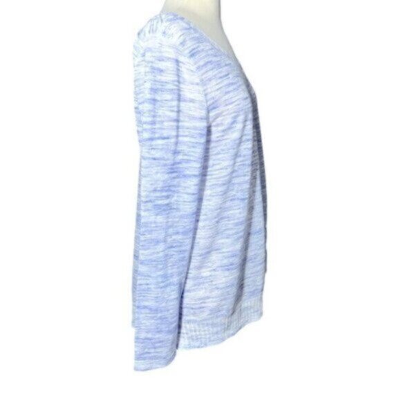 Anthropologie | Akemi + Kin Heather Blue Asymmetrical Thin Sweater Size Medium - Picture 7 of 11